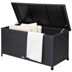Úložný polyratanový box na kolečkách 122 x 56 x 61cm | černý