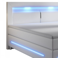 Postel Box Spring Norfolk s LED osvětlením 140 x 200 cm | bílá č.3