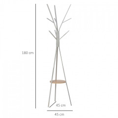 Věšák na oblečení kovový 180 cm | světle šedý č.3