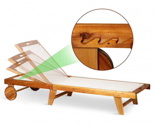 Zahradní lehátko Simon | masivní akáciové dřevo č.4