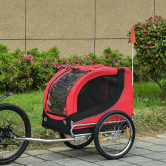 Přívěsný vozík za kolo pro psa | červeno-černý č.2
