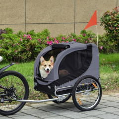 Přívěsný vozík za kolo pro psa | šedo-černý č.2