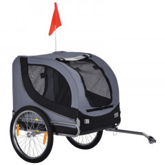 Přívěsný vozík za kolo pro psa | šedo-černý č.3