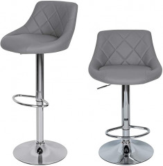 Barové židle šedé | 2 kusy č.2