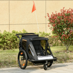 Přívěsný dětský vozík za kolo pro 2 děti| černý č.2