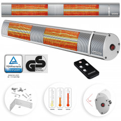 Infrazářič s dálkovým ovládáním 3000W | stříbrný č.1