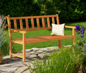 Zahradní lavička - akáciové dřevo | 120 cm x 50 cm x 90 cm č.3