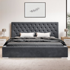 Čalouněná postel Katalonia 180 x 200 cm sametová | tmavě šedá č.2