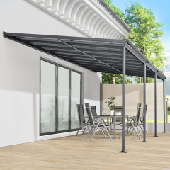 Zahradní hliníková pergola s polykarbonátem 6 x 3 m | šedá č.1