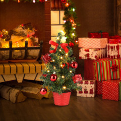 Vánoční zdobený stromeček 35 cm | jedle č.1
