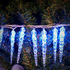 Vánoční LED řetěz rampouchy 13 m | modrá 80 LED č.3
