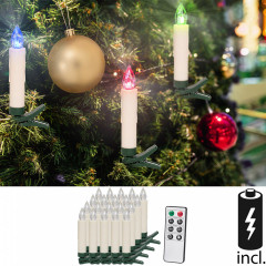 Vánoční svíčky na stromeček 20 LED včetně baterií | barevné č.1