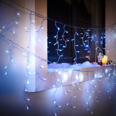 Vánoční LED řetěz déšť 15 m | studená bílá 600 LED č.3