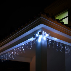 Vánoční LED řetěz déšť 15 m | studená bílá 600 LED č.1