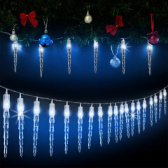 Vánoční LED řetěz rampouchy 8 m | modrá 80 LED č.1