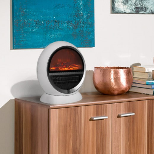 Elektrický ohřívač s imitací ohně 1500 W | bílý