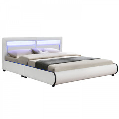 Čalouněná postel Murcia s LED osvětlením 180 x 200 cm | bílá č.1