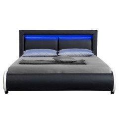 Čalouněná postel Murcia s LED osvětlením 140 x 200 cm | černá č.2