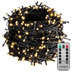 Vánoční LED osvětlení 20 m s dálkovým ovládáním | teplá bílá 200 LED č.1