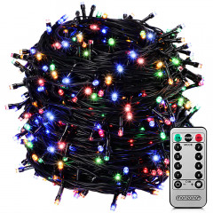 Vánoční LED osvětlení 20 m s dálkovým ovládáním | barevné 200 LED č.1