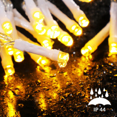 Vánoční LED osvětlení 20 m s dálkovým ovládáním | teplá bílá 200 LED | transparentní kabel č.2