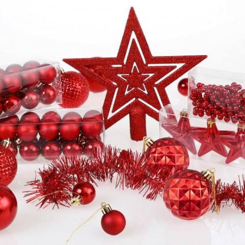 Vánoční ozdoby sada 66 kusů | červené č.9
