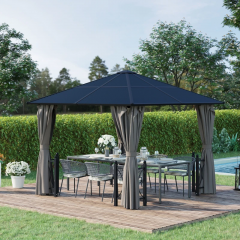 Luxusní zahradní altán s polykarbonátovou střechou 3 x 3 m | černo-šedý č.2