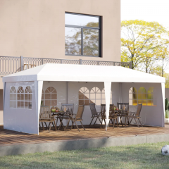 Skládací párty stan 3 x 6 m se 4 bočnicemi | bílý č.1