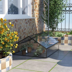 Zahradní hliníkový skleník s nastavitelnými dveřmi | 117 x 97 x 52 cm č.3