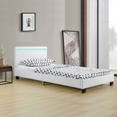 Čalouněná postel Verona s LED osvětlením 90 x 200 cm | bílá č.1