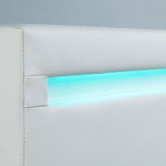 Čalouněná postel Verona s LED osvětlením 90 x 200 cm | bílá č.2