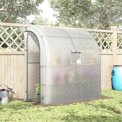 Zahradní fóliovník s dvěma dveřmi 200 x 100 x 215 cm | bílý č.3