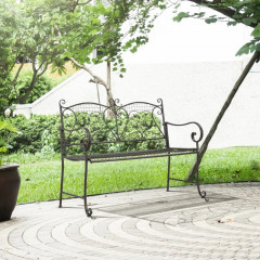 Zahradní dvoumístná kovová lavička | 114 x 53,3 x 91 cm č.1