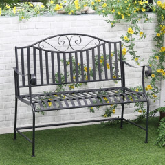 Zahradní dvoumístná kovová lavička | 15,5 x 54 x 96 cm č.1