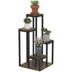 Rustikální čtyřpatrový stojan na rostliny | 40 cm x 40 cm x 81 cm