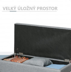 Čalouněná lavice s úložným prostorem 107 x 50 x 44 cm | tmavě šedá č.3