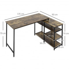 Rohový psací stůl | 135 x 90 x 79 cm č.3