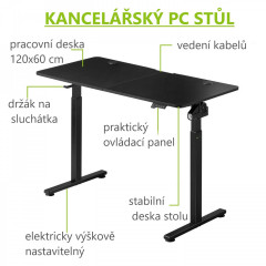 Kancelářský PC stůl 120x60 cm | černý č.3