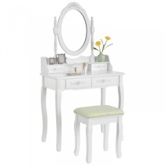 Originální vintage toaletní stolek se zrcadlem Mira | bílý č.2