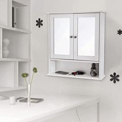 Koupelnová zrcadlová nástěnná skříňka | bílá č.1