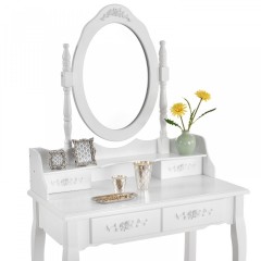 Originální vintage toaletní stolek se zrcadlem Mira | bílý č.3