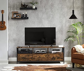 Rustikální TV stolek 40 x 147 x 50 cm| černohnědý č.2