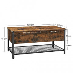 Konferenční stolek s odklápěcím víkem | 100 x 55 x 47 cm č.3