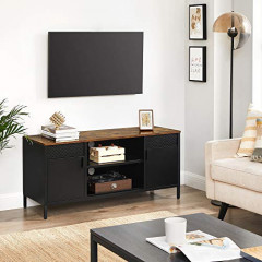 Rustikální TV stolek 120 x 40 x 55 cm| černo-hnědý č.1