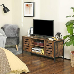 Rustikální TV stolek 110 x 40 x 50 cm| černo-hnědý č.2