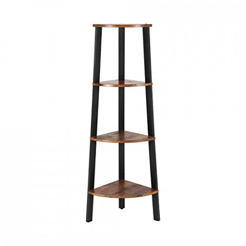 Rohová police 4 patrová | hnědá, černá č.2