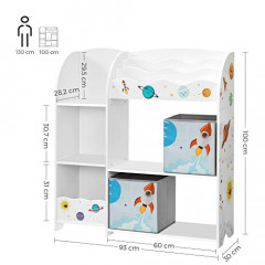 Dětský organizér s úložnými boxy | 93 x 30 x 100 cm č.3