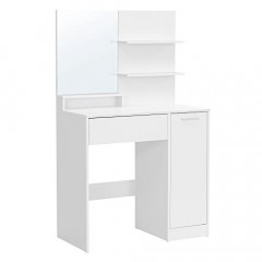 Bílý kosmetický stolek se zrcadlem | 2 police č.2