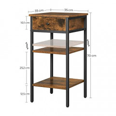 Rustikální noční stolek se zásuvkou | 35 x 35 x 70 cm č.3