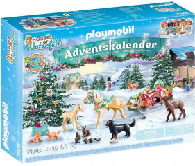 Playmobil 71345 Adventní kalendář Koně: Vánoční jízda na saních